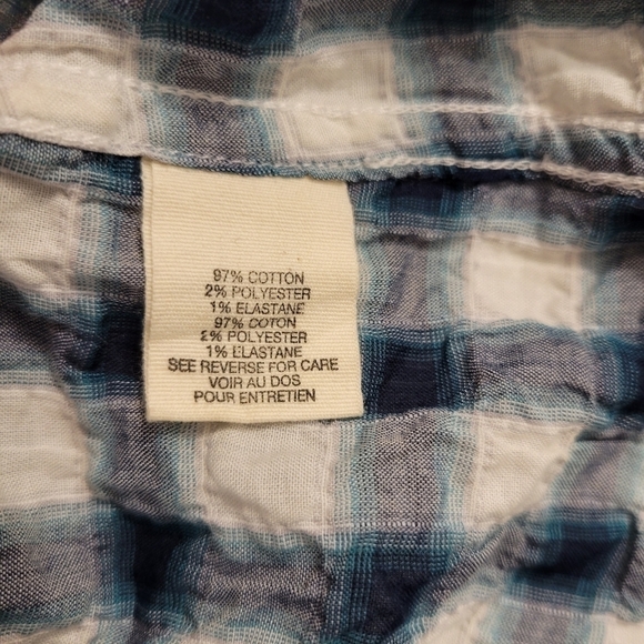 Elizabeth and James Navy Blue Plaid Button Down Shirt - Picture 4 of 5